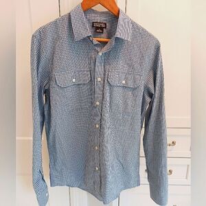 Mens Michael Kors Button Down Shirt Checked Blue White